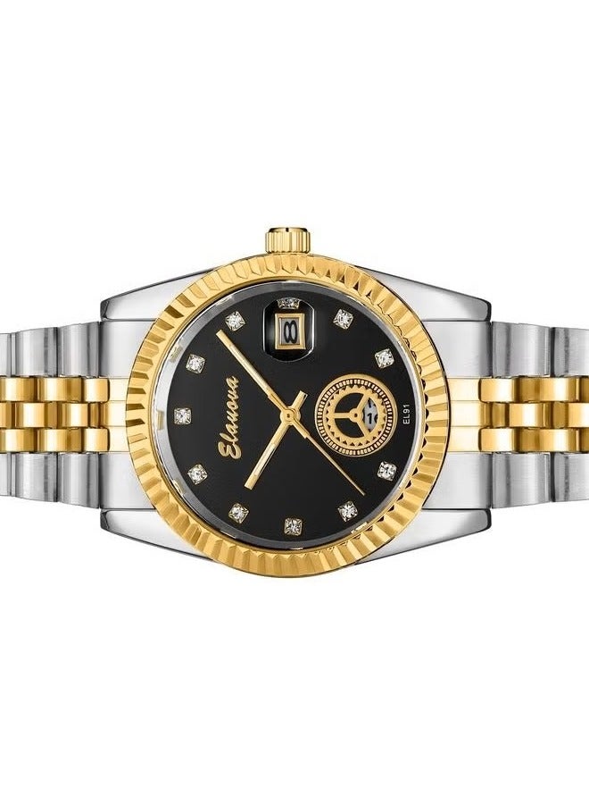 Elanova Men’s Quartz Analog Wrist Watch with Hands, Water Resistant, Stainless Steel Bracelet – Model EL91WB - Image 5