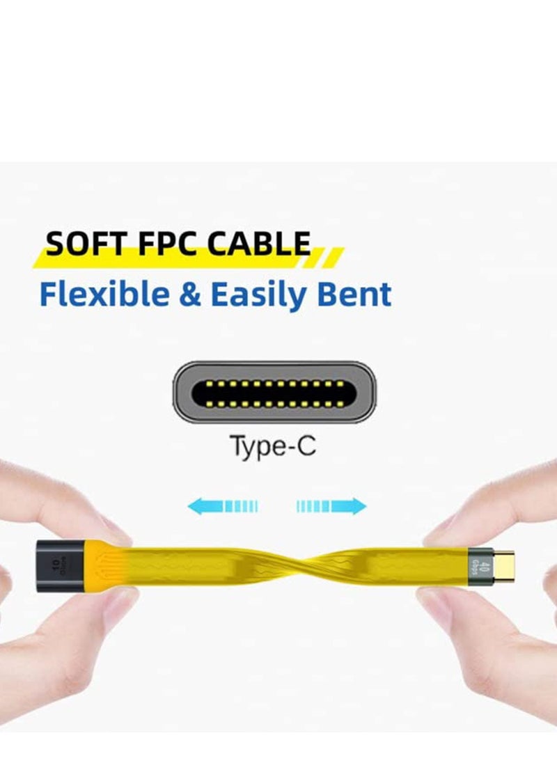SYOSI USB 3.1 Type C Male Host to USB3.0 Type A Female OTG Flat Slim FPC Data Yellow Cable for Laptop Phone  - Image 5