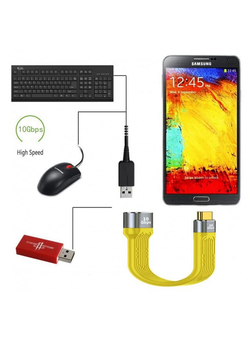 SYOSI USB 3.1 Type C Male Host to USB3.0 Type A Female OTG Flat Slim FPC Data Yellow Cable for Laptop Phone  - Image 4