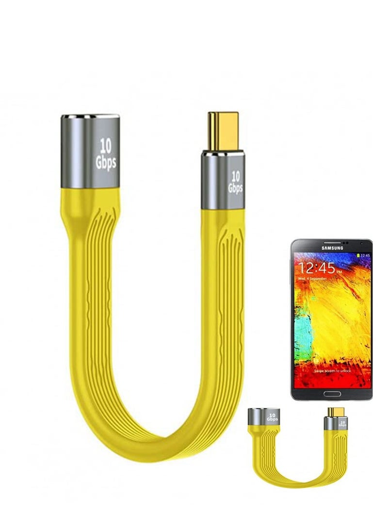 SYOSI USB 3.1 Type C Male Host to USB3.0 Type A Female OTG Flat Slim FPC Data Yellow Cable for Laptop Phone  - Image 1