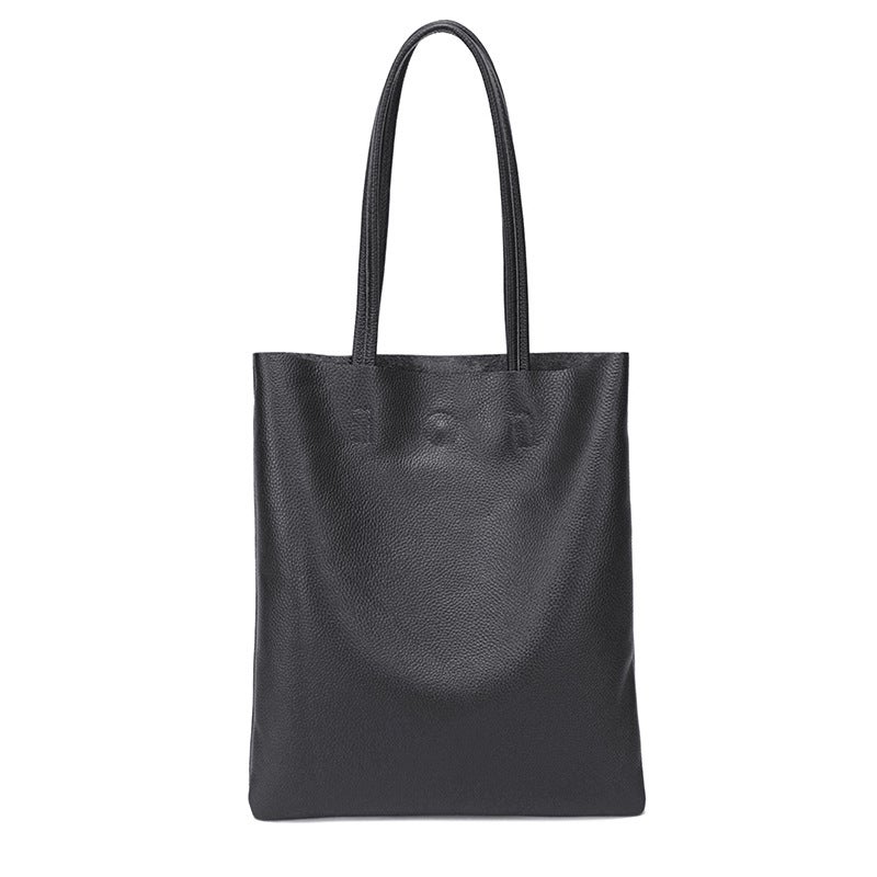 Tote Bag Large Capacity Women'S Genuine Leather Women'S Bag Simple Versatile Shoulder Bag Business Commuter Bucket Bag - Image 1
