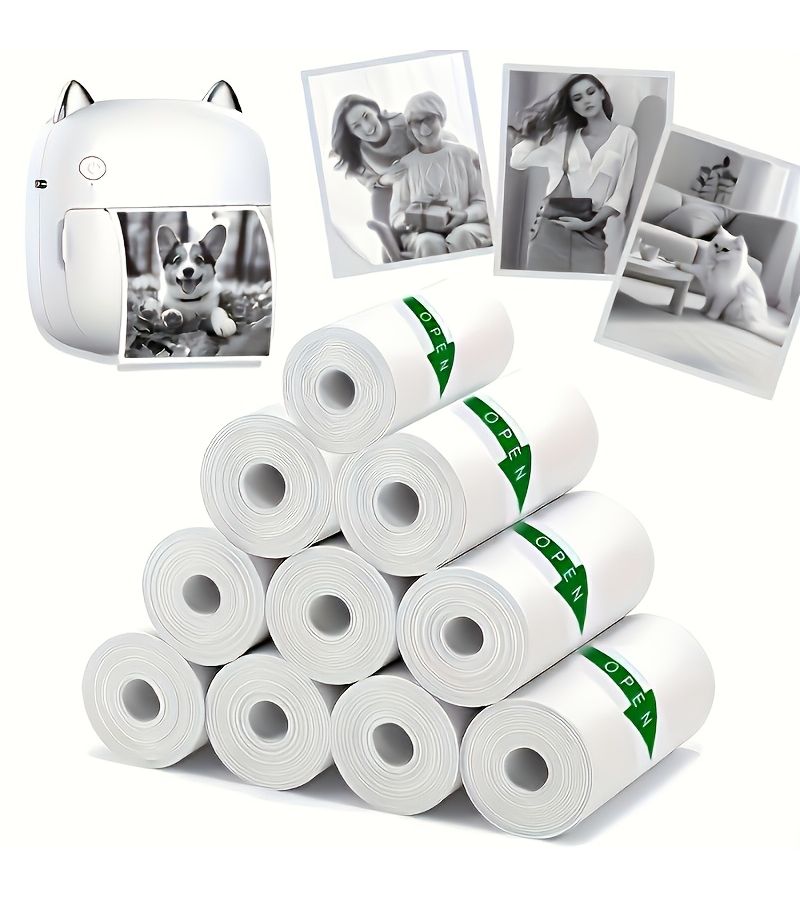 Thermal Paper Labels 57mm White 10 Rolls for Wireless Printers Office Organization - Image 2