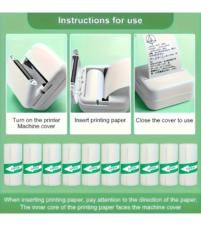 Thermal Paper Labels 57mm White 10 Rolls for Wireless Printers Office Organization - Image 1