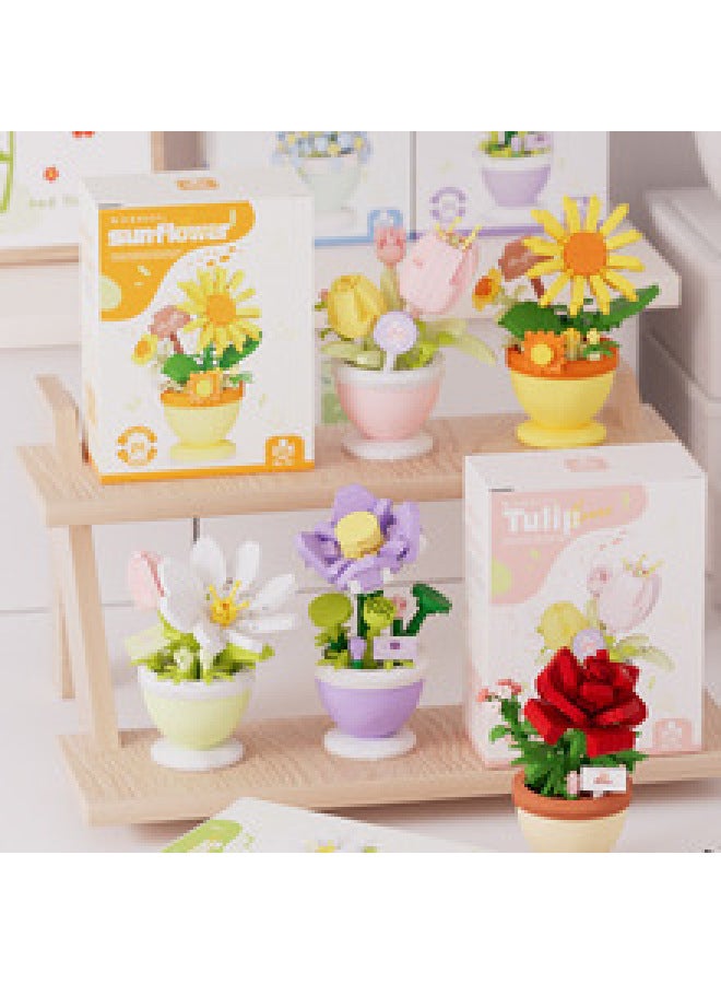 Chinese Vase Microparticle Building Blocks Assembled Toys National Fashion Ornaments Girls Gift Compatible With Lego Wholesale-Colour:6088-4 Lotus  - Image 4