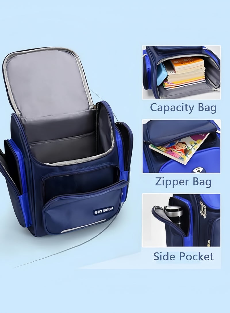 Smart Wheeled School Backpack - 6 Advanced Stair-Climbing Wheels, Waterproof Design, Multi-Layer Large Capacity with Padded Shoulder Straps for Youth & Short Trips