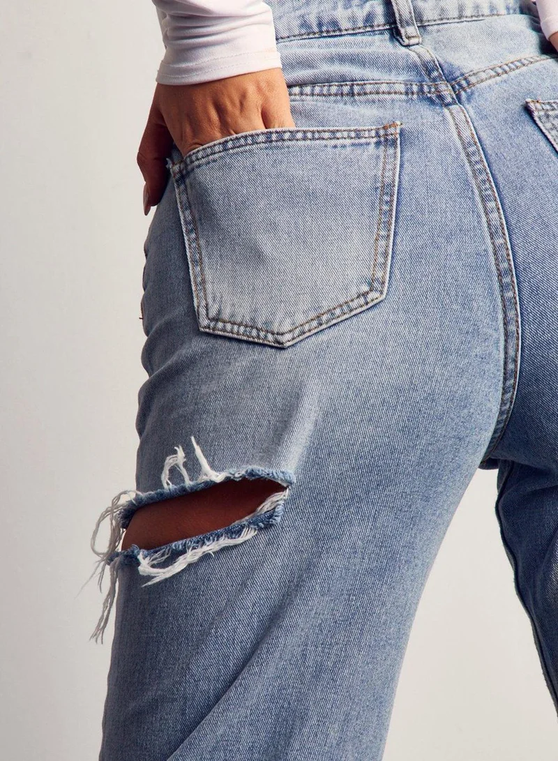 Miss Pap Ripped Straight Jeans