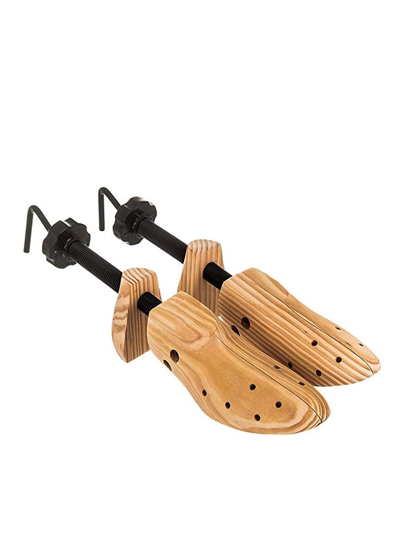 Zikra Wooden Shoe Stretcher ‚Äì Pair of Premium Adjustable Expanding Footwear Size Pain Corn Bunion Blister Comfort Shaper Tool Tree with Pressure Point Attachment Clips for Men Women - Image 1