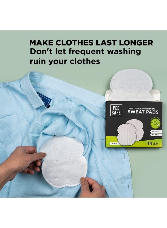 PEESAFE وسادات عرق تحت الإبط القابلة للاستخدام مرة واحدة من PEESAFE (عبوة من 14) - مستقيم | تمنع البقع، تمتص العرق والرائحة غير المرغوب فيها - Image 4