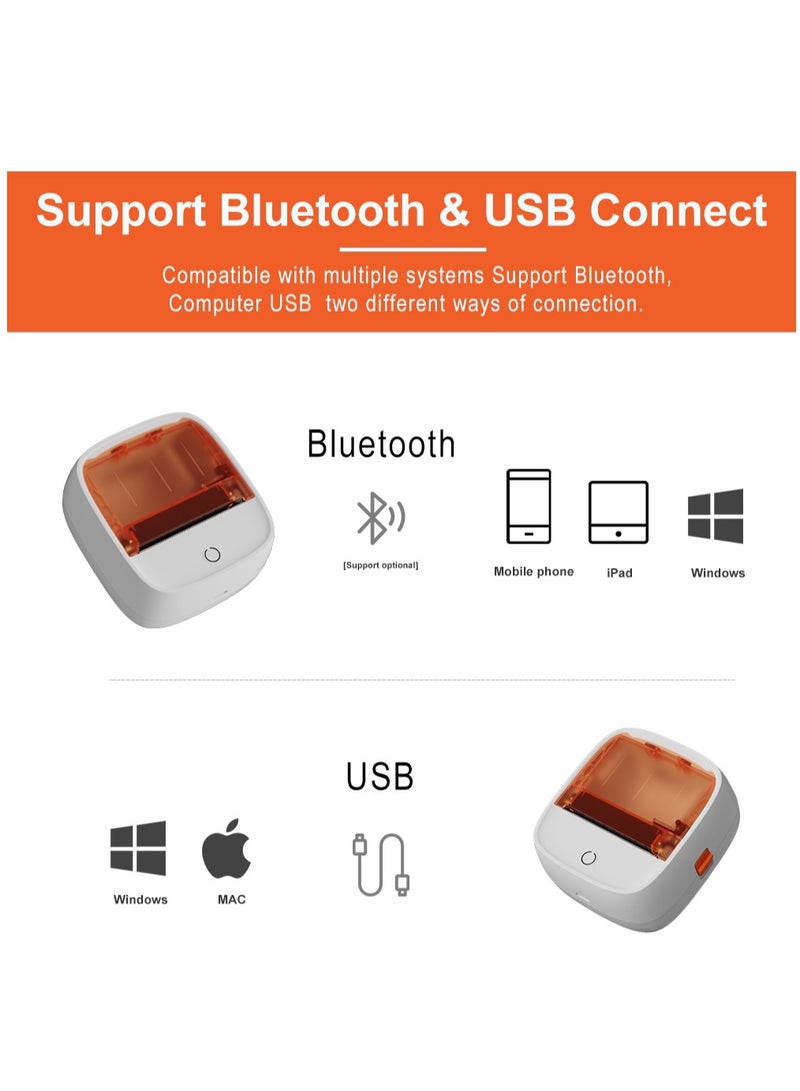 Aiyin B21 Portable Thermal Label Maker, Bluetooth & USB Compatible,2500mAh Battery, iOS & Android Support,Clothing,Jewelery,Home,Kitchen, Barcode and shipping Lable printer.Support English and Arabic - Image 4