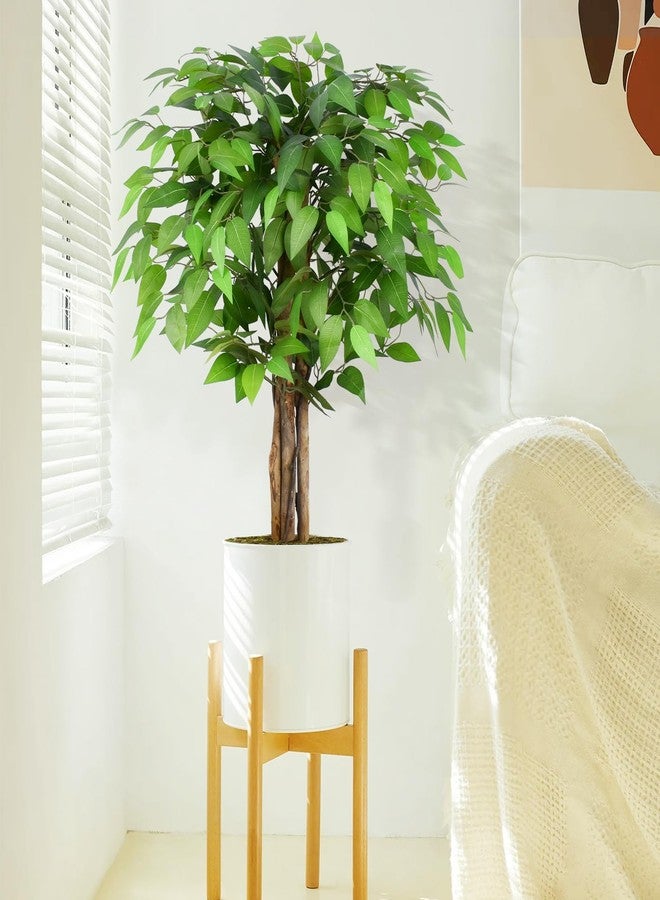 Keeplush 3ft Ficus Artificial Trees with Natural Curved Trunks, 36" Tall Lush Faux Tree for Home Decor Indoor, Green Lifelike Fake Ficus Tree Artificial Plants - Image 5