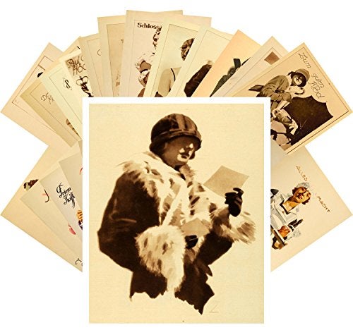 PIXILUV Vintage PostCards 24 pcs Vintage Woman Portraits Vintage Watercolor Ads Posters - Image 4