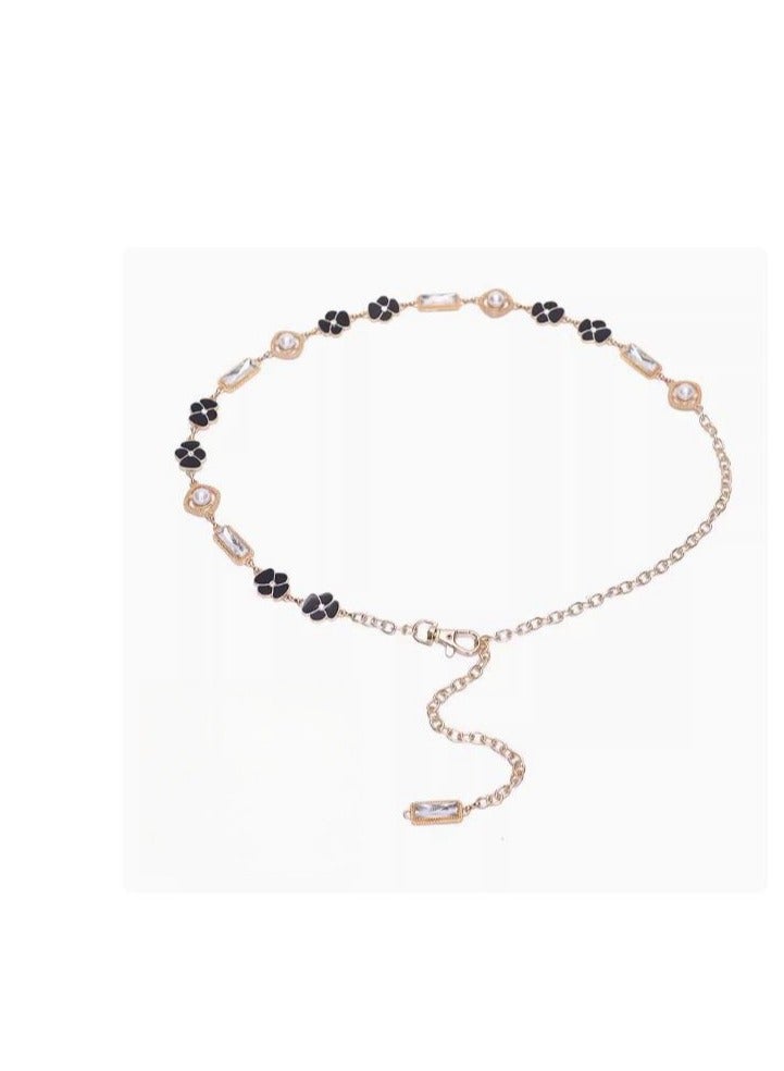 Pearl Flower Chain Belt Waist Chain Decorative Clothing  - Image 1