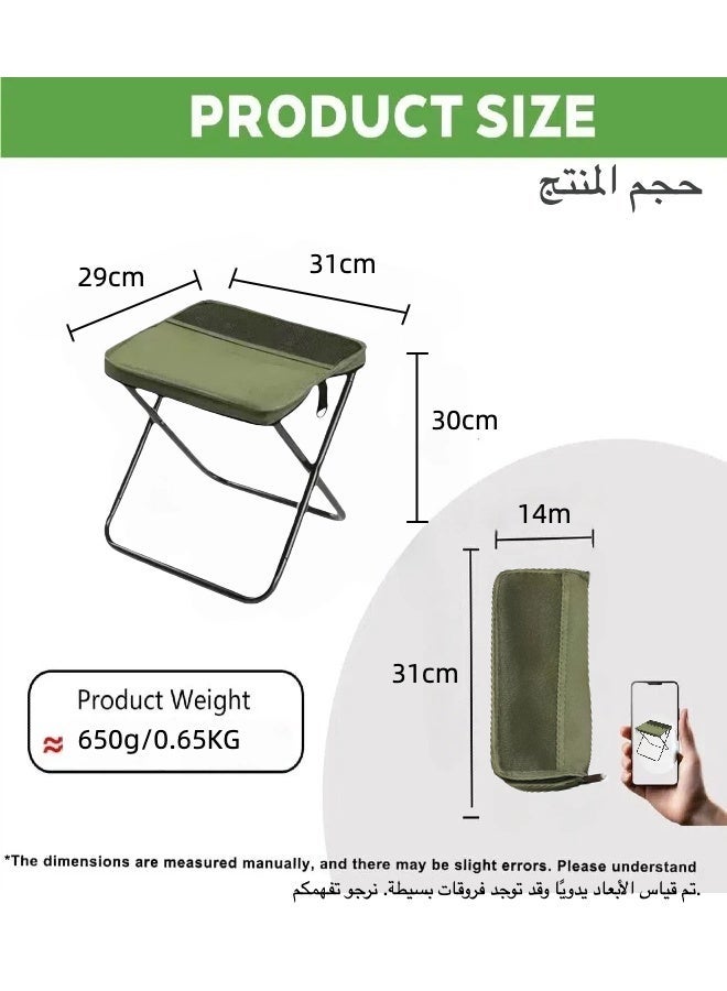 كرسي تخييم قابل للطي بحقيبة كتف 2-في-1 – خفيف الوزن، محمول، ومناسب للتخييم والمشي والصيد والأنشطة الخارجية - Image 5