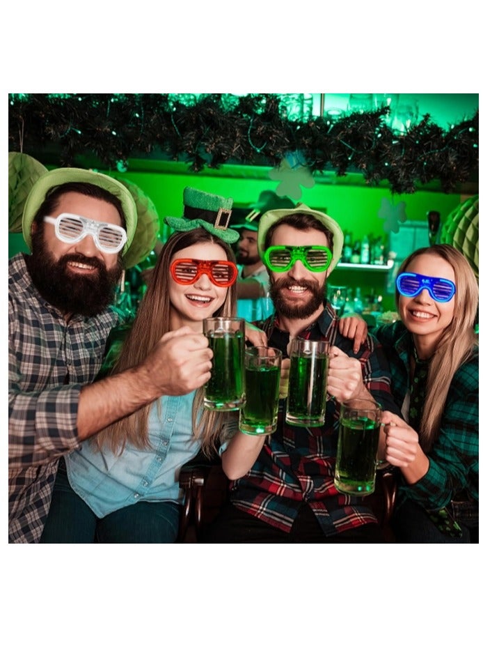 الواحة-TH 5 قطع من نظارات الحفلات، نظارات شمسية LED مضحكة تتوهج في الظلام لحفلات العطلات، هدايا متنوعة الألوان، ضوء وامض، 3 أوضاع إضاءة، نظارات مضيئة، ألعاب لوازم الحفلات - Image 3