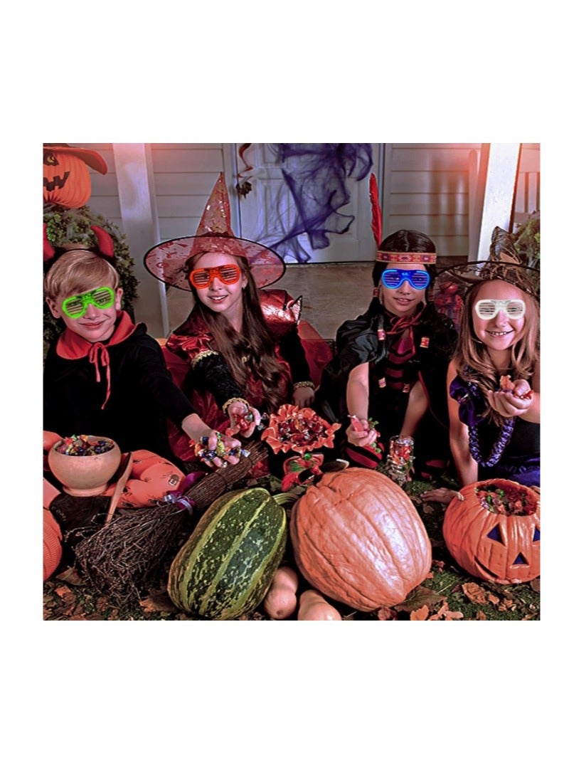 الواحة-TH 5 قطع من نظارات الحفلات، نظارات شمسية LED مضحكة تتوهج في الظلام لحفلات العطلات، هدايا متنوعة الألوان، ضوء وامض، 3 أوضاع إضاءة، نظارات مضيئة، ألعاب لوازم الحفلات - Image 4