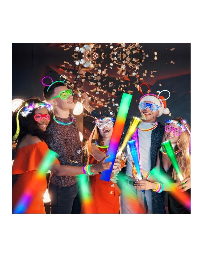 الواحة-TH 5 قطع من نظارات الحفلات، نظارات شمسية LED مضحكة تتوهج في الظلام لحفلات العطلات، هدايا متنوعة الألوان، ضوء وامض، 3 أوضاع إضاءة، نظارات مضيئة، ألعاب لوازم الحفلات - Image 5