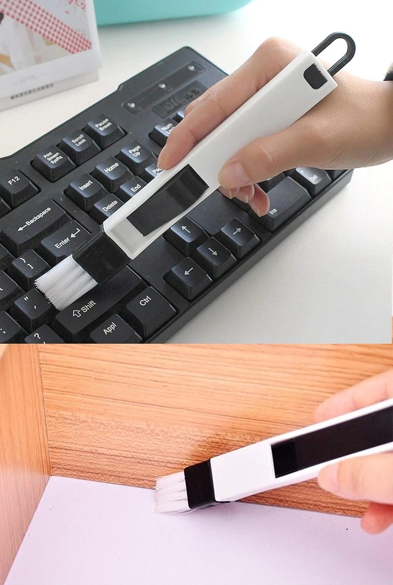 MEZON Plastic Window Cleaning Brush 2 in 1 MultiFunction Window Slot Brush with Dustpan Screen Keyboard Drawer Wardrobe Corner Gap Dust Removal Cleaning Brush BlackWhite 1 - Image 4