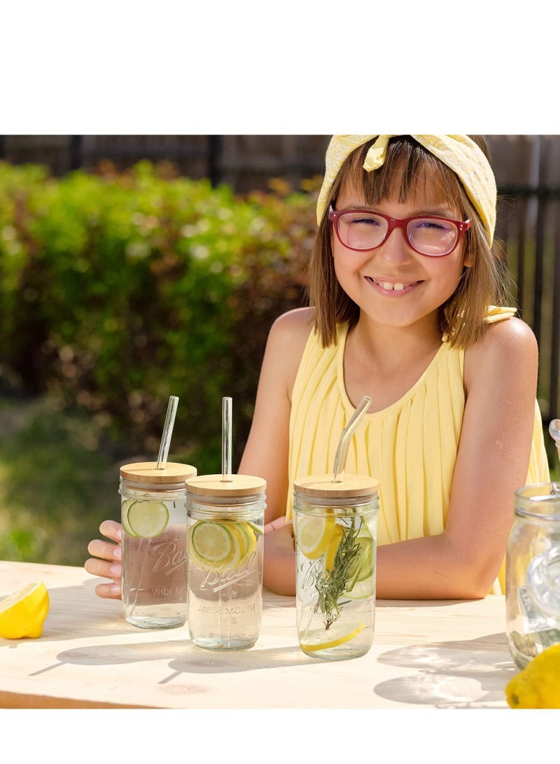 NIBEMINENT Glass Straws, Reusable Clear High Temperature Resistance, Set of 6 Straight and Bent with 4 Cleaning Brushes, Perfect for Smoothies, Milkshakes, Tea, Juice, Dishwasher Safe (12Pcs) - Image 5