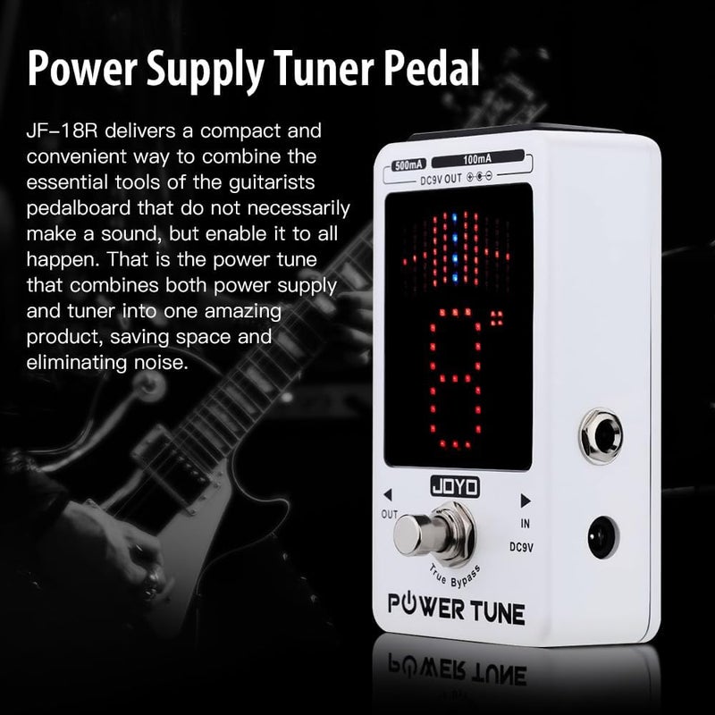 JOYO Power Supply Tuner Pedal with Isolated 8-Channel (2 at 500mA, 6 at 100mA) Low Noise DC 9V Output - True Bypass (Power Tune JF-18R) - Image 1