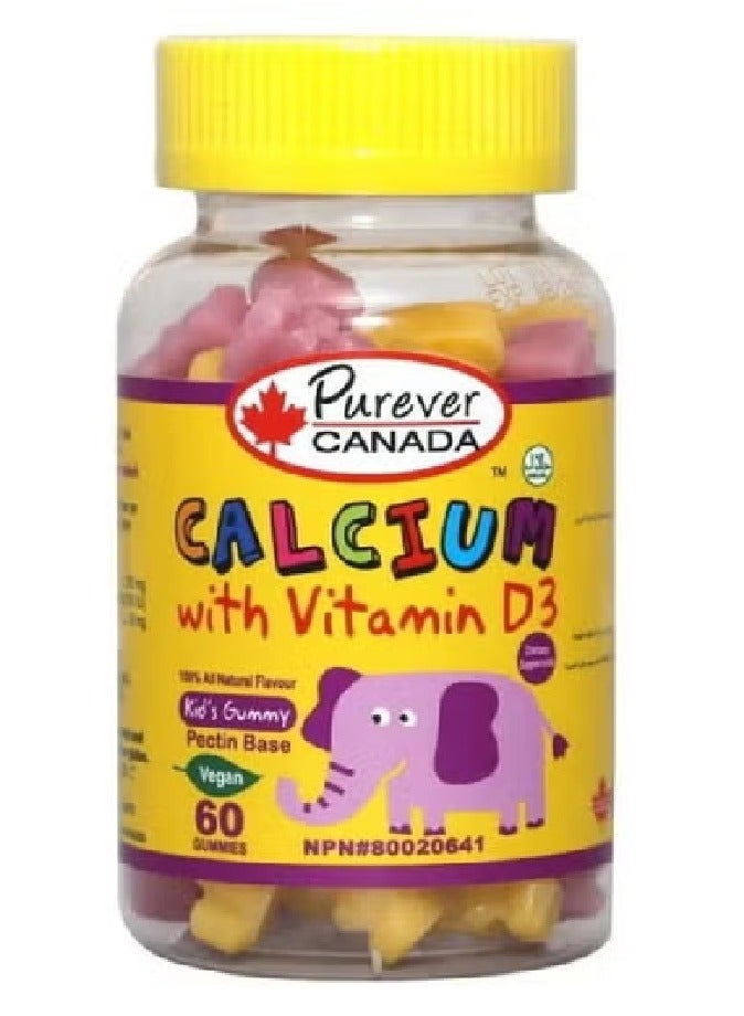 Purever Calcium With Vitamin D3 Pectin Base Gummies - 60 Gummies - Image 1