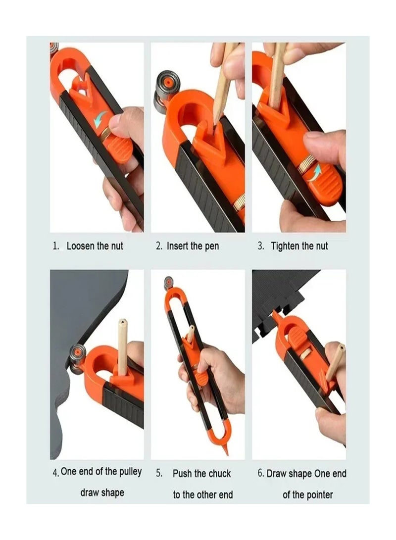 Contour profiler Contour profiling gauge Simple Contour Woodworking Measuring Profiler Irregular Measurement Arc Ruler Contour Drawing Ruler Adjustable Locking Contour Gauge Woodworking Precision Measuring Tools - Image 4