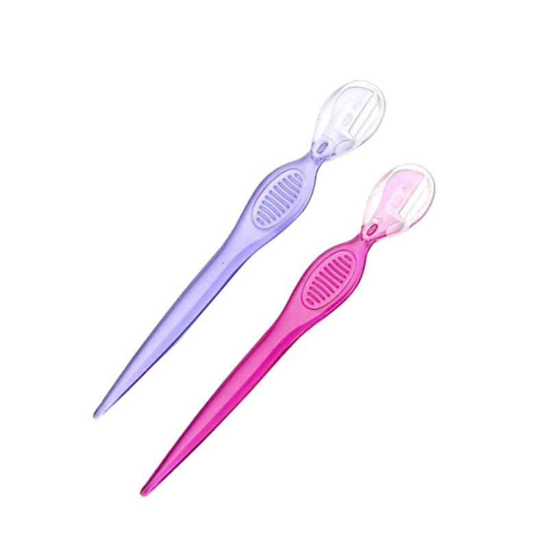 12pcs Stainless Steel Eyebrow Razors Portable Eyebrow Trimmers for Women Lightweight Design Transparent Red for Travel Easy Grooming - Image 2