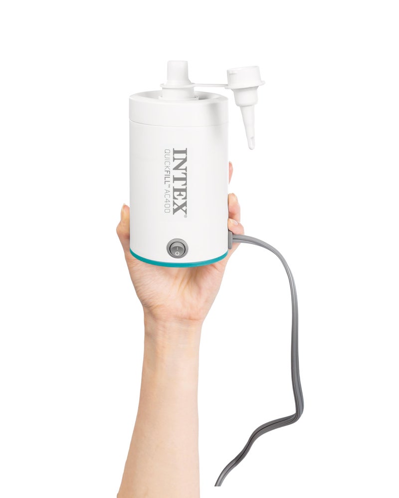 INTEX 66645E QuickFill USB Air Pump: Inflates and Deflates Air Mattresses, Kayaks, Boats - Includes 2 Interrconnecting Nozzles - Sleek and Compact Design - 400 L/Min Air Flow - Indoor Use - Image 2