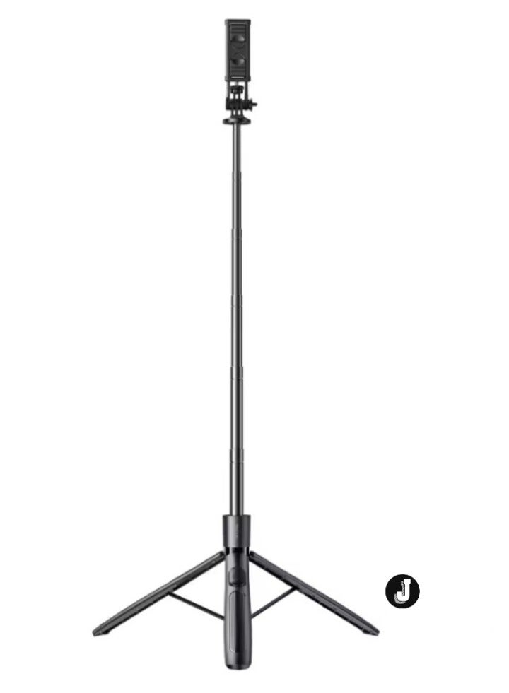 JAJEEK عصا سيلفي ثلاثية القوائم بطول 1.5 متر مع أرجل ثلاثية قابلة للتعديل – مثالية للاستخدام في غرفة المعيشة، السيلفي، ودعم التصوير الثابت - Image 1