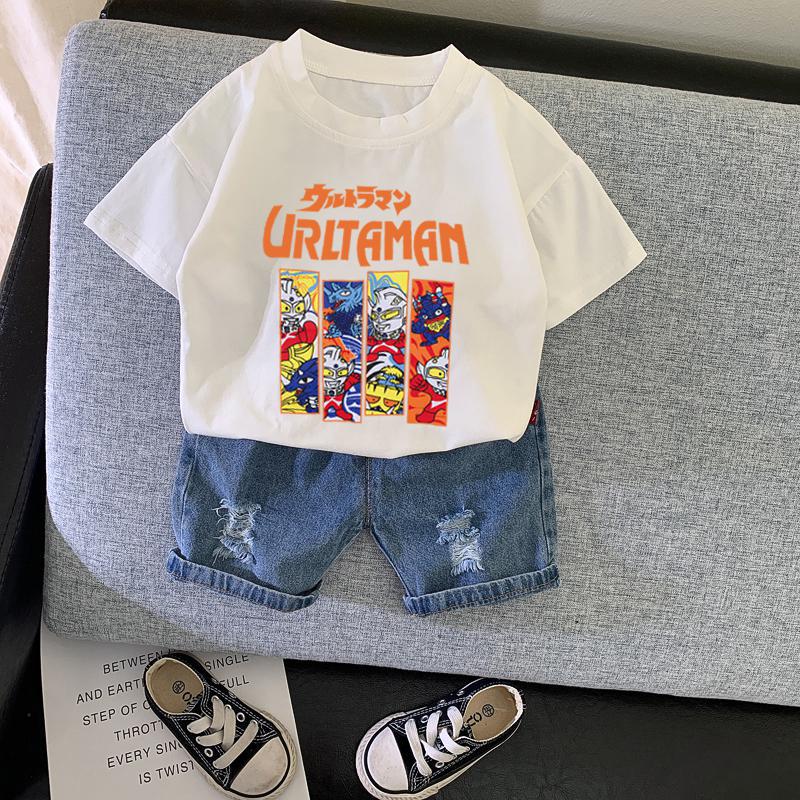 Cotton Children'S Cute Baby'S Short-Sleeved T-Shirt 2024 Small And Medium-Sized Children'S Boys' Western Style Crewneck Superman Top Summer T-Shirt - Image 3