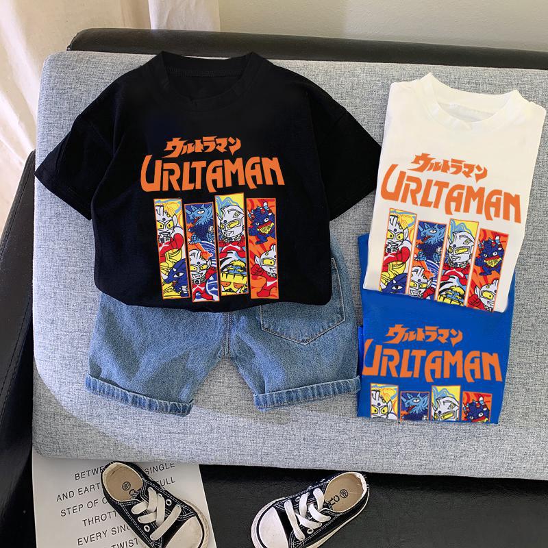 Cotton Children'S Cute Baby'S Short-Sleeved T-Shirt 2024 Small And Medium-Sized Children'S Boys' Western Style Crewneck Superman Top Summer T-Shirt - Image 4