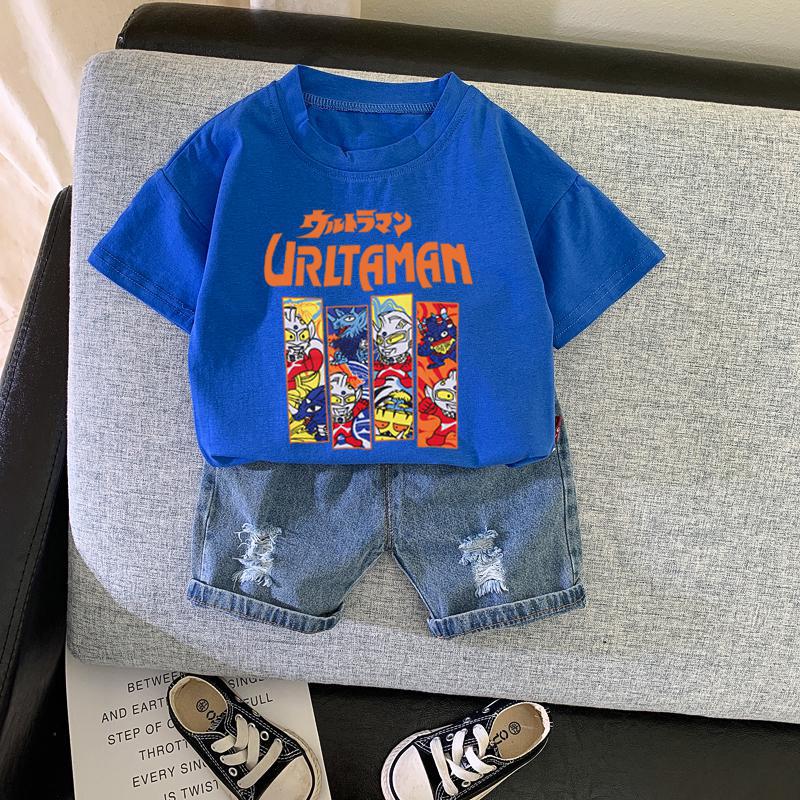 Cotton Children'S Cute Baby'S Short-Sleeved T-Shirt 2024 Small And Medium-Sized Children'S Boys' Western Style Crewneck Superman Top Summer T-Shirt - Image 5