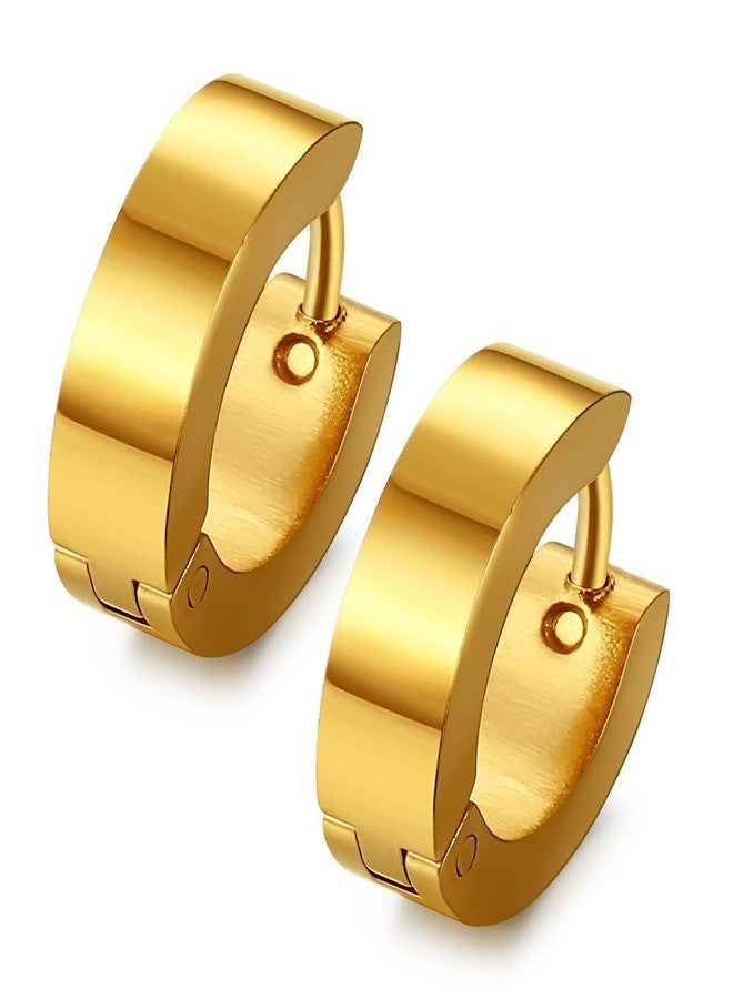 Jstyle Stainless Steel Unique Small Hoop Earrings for Men Huggie Earrings 1 Pairs, Stainless Steel - Image 1