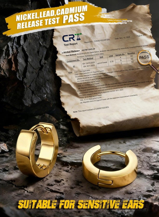 Jstyle Stainless Steel Unique Small Hoop Earrings for Men Huggie Earrings 1 Pairs, Stainless Steel - Image 2