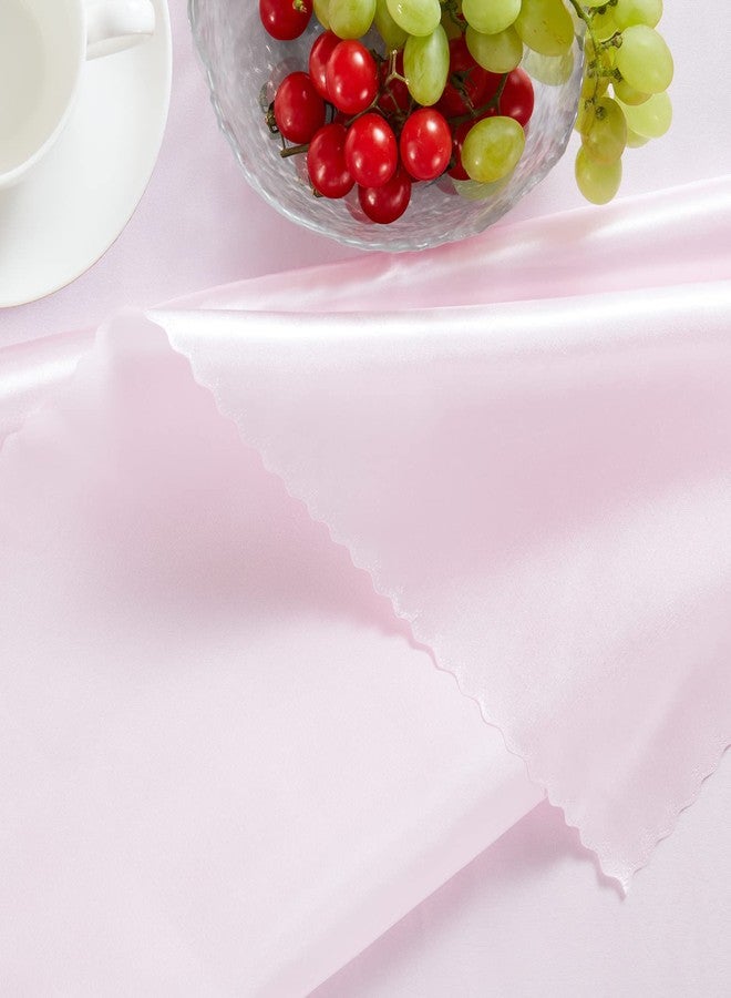 Homiest Satin Tablecloth, 60 x 84 Inches Light Pink, Bright Overlay, Silky Rectangle Table Decorations, Dining Table Cloths for Wedding, Graduation, Banquet - Image 5