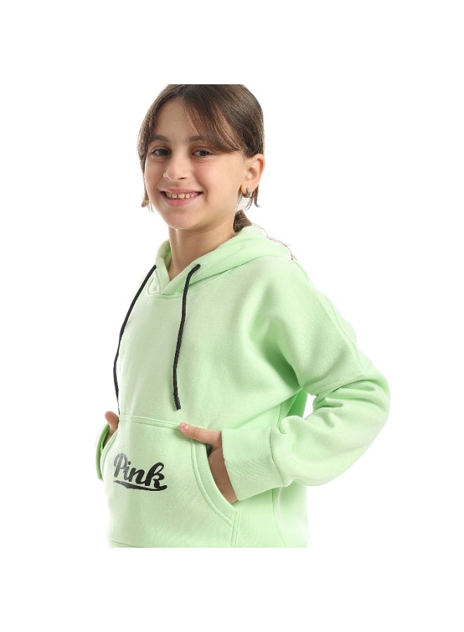 Caesar Girls' winter Melton tracksuit with chest print - Image 5