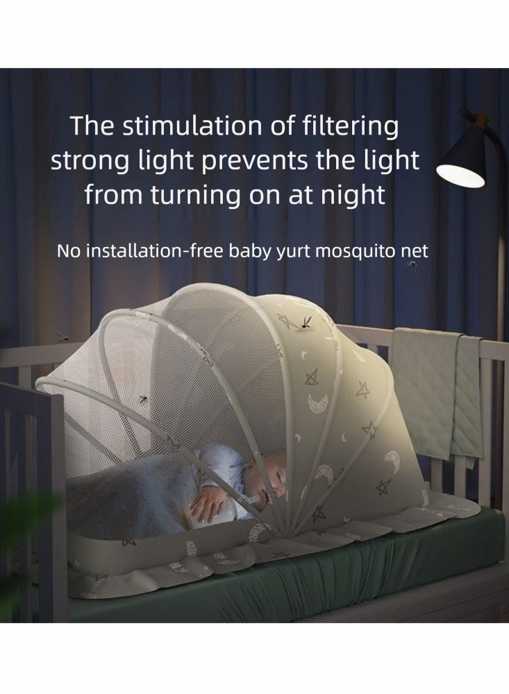 Portable and multifunctional foldable baby mosquito net,effectively shields against insect disturbances,providing a safe and comfortable sleeping environment for your baby,suitable for home and travel use,with a starry sky pattern.  - Image 3