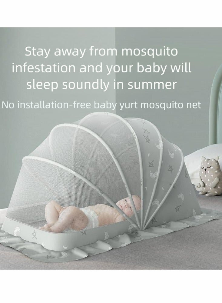 Portable and multifunctional foldable baby mosquito net,effectively shields against insect disturbances,providing a safe and comfortable sleeping environment for your baby,suitable for home and travel use,with a starry sky pattern.  - Image 4