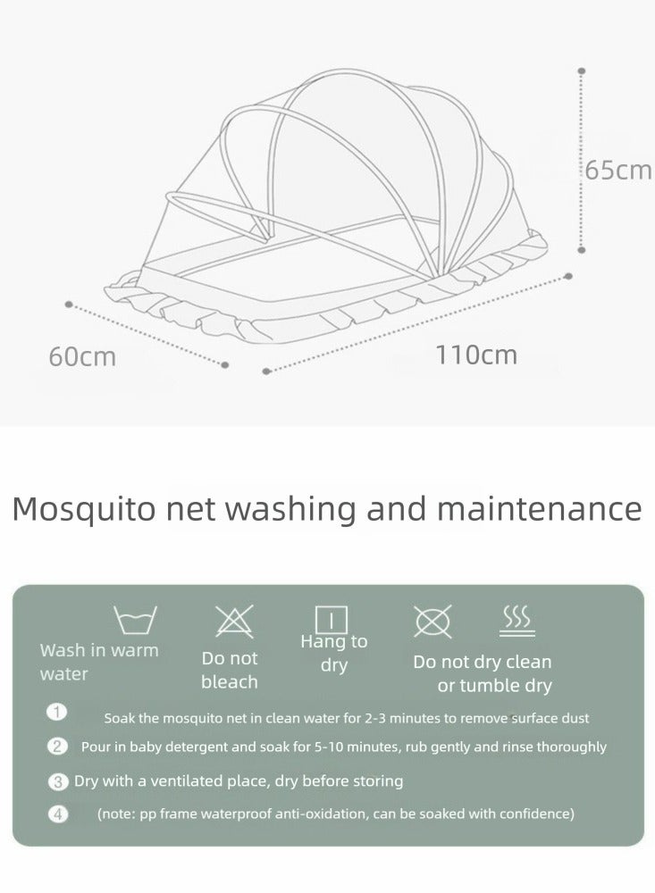 Portable and multifunctional foldable baby mosquito net,effectively shields against insect disturbances,providing a safe and comfortable sleeping environment for your baby,suitable for home and travel use,with a starry sky pattern.  - Image 5