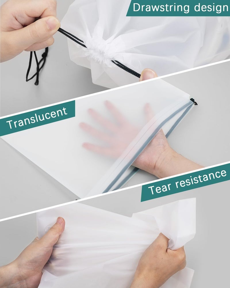 Droposale حقيبة أحذية سفر شفافة، منظمة تخزين مقاومة للماء للأحذية متينة وخفيفة الوزن مثالية للسفر، وصالة الألعاب الرياضية، والاستخدام اليومي (5) - Image 4