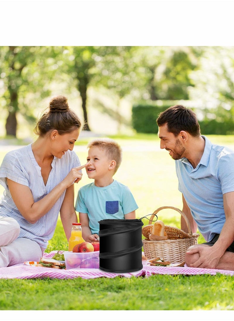 Generic - 2PCS Collapsible Pop Up Car Trash Can, Collapsible Camping Trash Can, Universal Traveling Portable Garbage Bin Waste Basket Bin Rubbish Bin with 2 Car Seat Hook for Garbage to Organize Car Black - Image 1