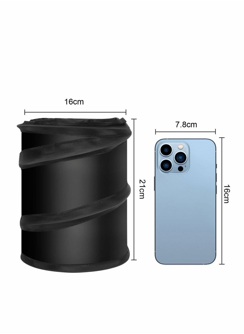 Generic - 2PCS Collapsible Pop Up Car Trash Can, Collapsible Camping Trash Can, Universal Traveling Portable Garbage Bin Waste Basket Bin Rubbish Bin with 2 Car Seat Hook for Garbage to Organize Car Black - Image 1