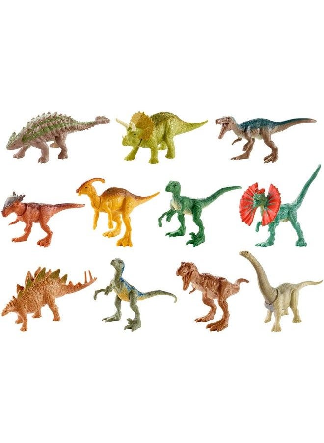 Jurassic World Toys شكل عمل ديناصور مصغر من عالم الديناصورات مع 1 أو 2 مفاصل قابلة للحركة أيقونية لنوعه نحت واقعي وزخرفة هدية رائعة قابلة للجمع للأعمار من 4 سنوات فما فوق قد تختلف الأنماط  - Image 3