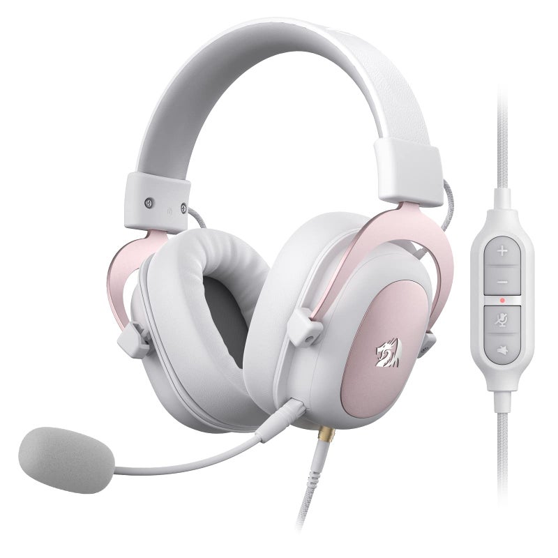 Redragon H510 Zeus White Wired Gaming Headset - 7.1 Surround Sound - Memory Foam Ear Pads - 53MM Drivers - Detachable Microphone - Multi Platforms for PC, PS4/3 & Xbox One/Series X, NS - Image 1