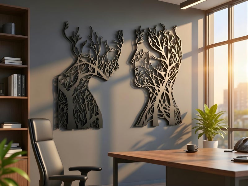 Vailla Tree of Life Wooden Wall Art Set of 2 - Image 2