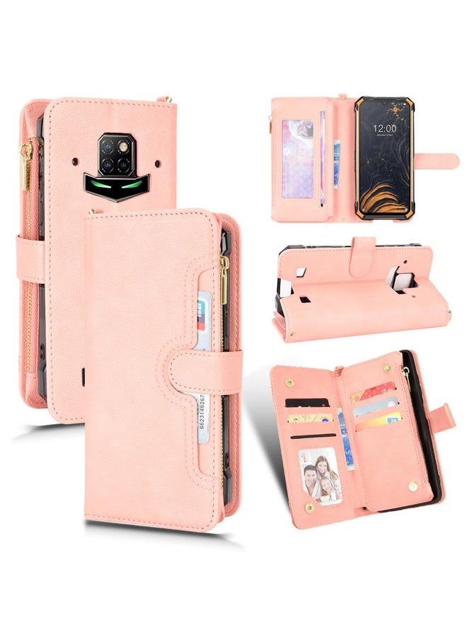 Zaboon Case For Doogee S88 Pro / S88 Plus Litchi Texture Zipper Leather Phone Case  - Image 1