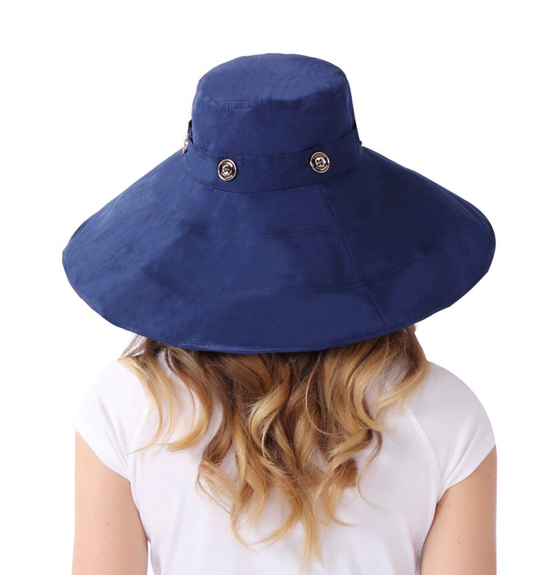 iHomey Packable Extra Large Brim Floppy Sun Hat Reversible UPF 50+ Beach Sun Bucket Hat - Image 4