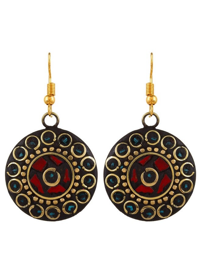 يو بيلا مجموعة مجوهرات YouBella للنساء، قلادة تبتي أنيقة مع أقراط للنساء والفتيات (هدية)، قلادة قبلية، قلادة من الخرز - Image 5