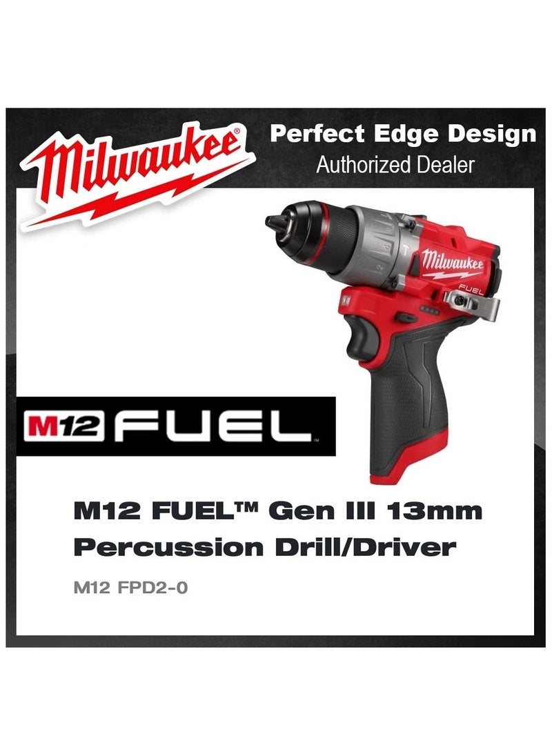 Milwaukee MILWAUKEE [M12 FPD2] M12 FUEL Gen III 13mm Percussion Drill/Driver  - Image 1