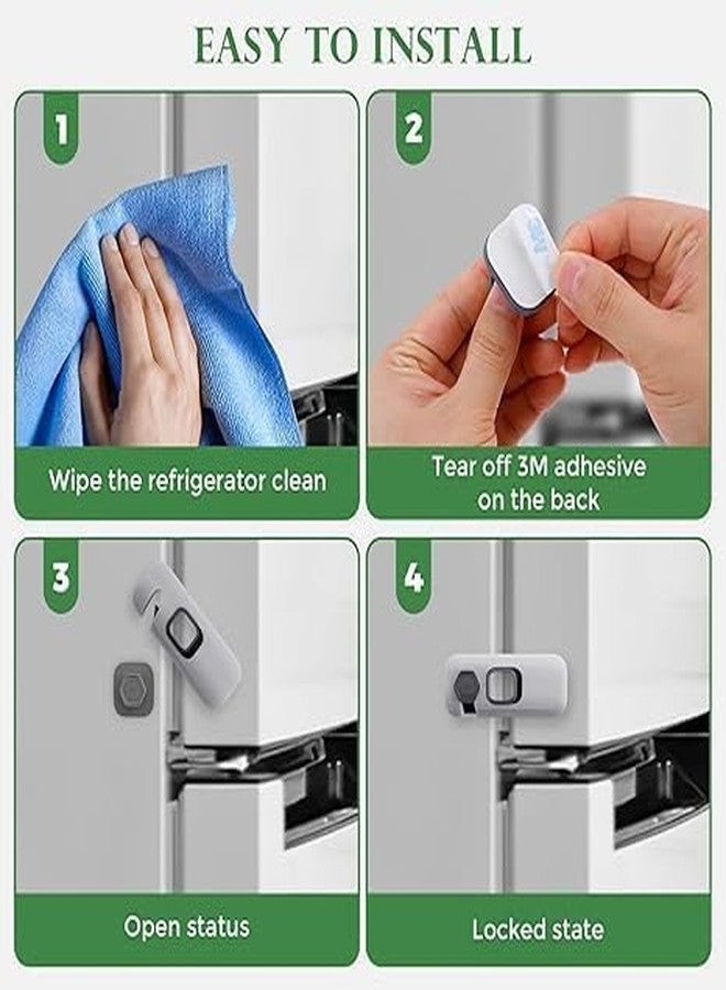 MSA Child Proof Refrigerator Lock | Fridge Locks for Kids with Sticky Adhesive Pads | Child Safety Locks for Doors | for Fridge/Cabinets/Freezer Door Lock (Pack of 1,Multicolor) - Image 4