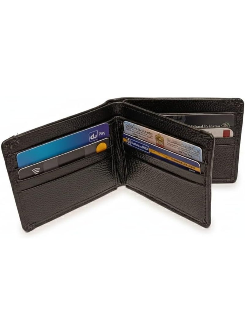 Mens Wallet RFID Genuine Leather Bifold, ID Window, 12 Card Holders (dark brown) - Image 2